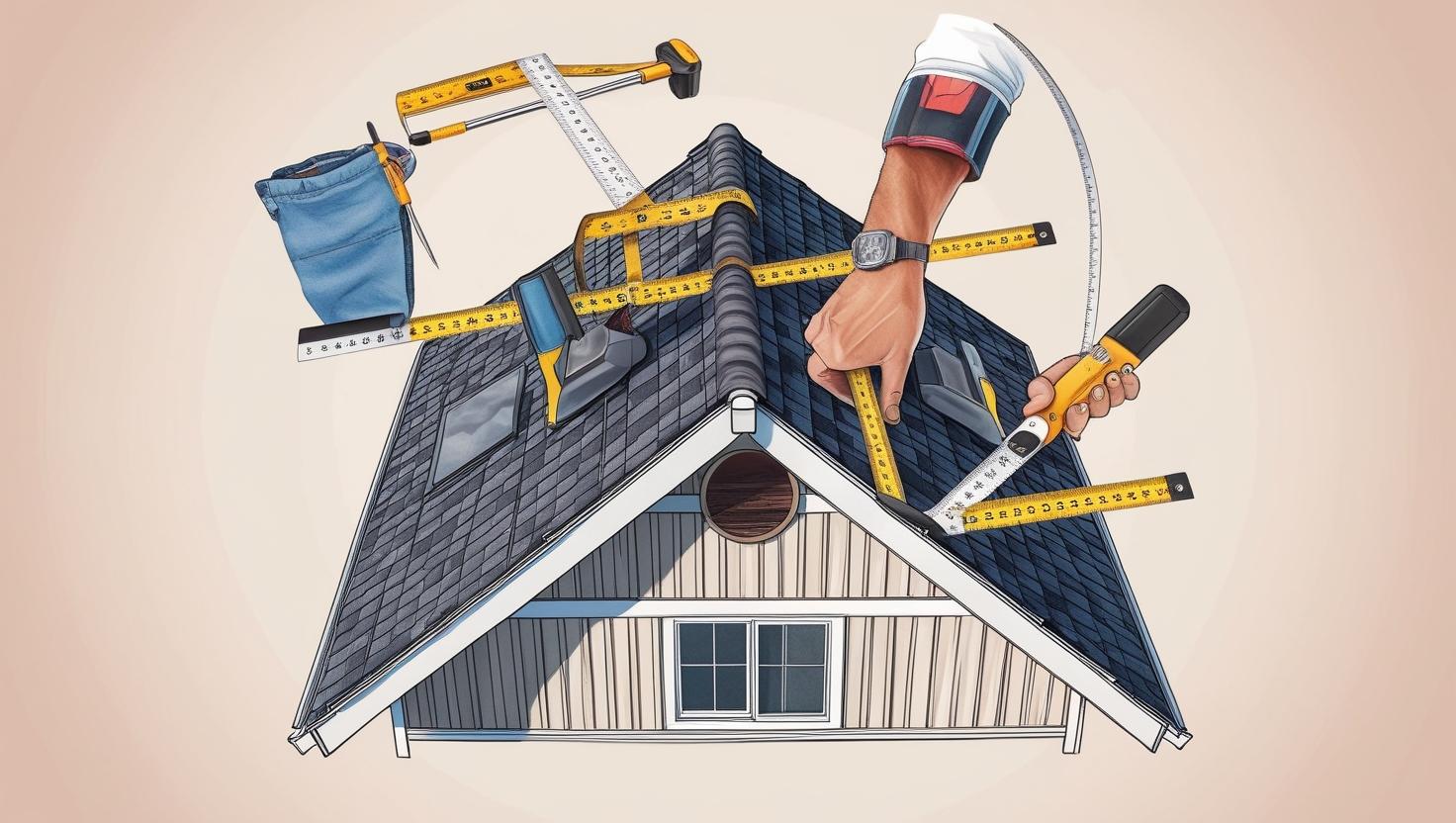 A man grips a measuring tape and a hammer, indicating he is engaged in a home improvement projec